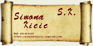 Simona Kičić vizit kartica